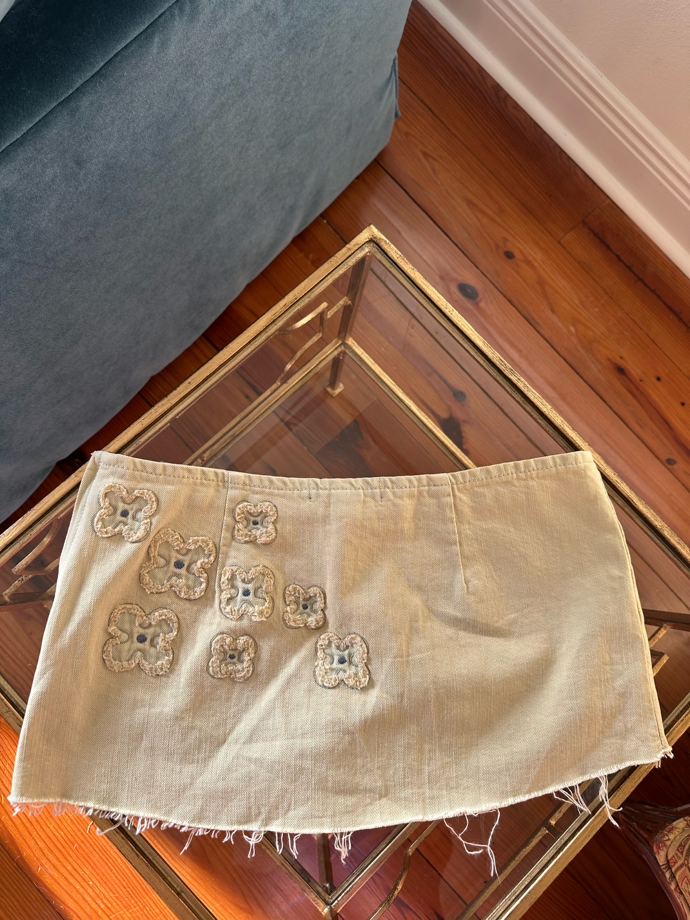 I.AM.GIA Beige Mini Skirt with Branded Waist Tag - Picture 3 of 3